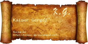 Kaiser Gergő névjegykártya
