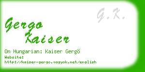 gergo kaiser business card